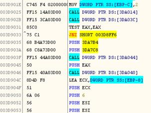 Screenshot einer Code-Analyse der Ransomware Petya