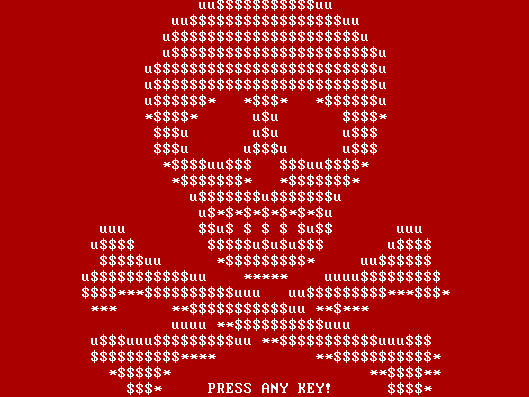 Screenshot des Lockscreens der Ransomware Petya