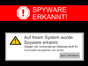 Screenshot einer Scareware, eines potentiell unerwünschten Programms (PUP)