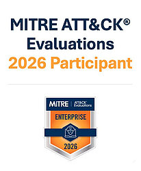 G DATA MXDR wird aktuell in realitätsnahen MITRE ATT&CK Tests mit Fokus auf Erkennung, Qualität und Transparenz geprüft. Logo MITRE ATT&CK Evaluations Participant 2026