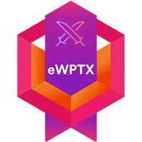 Zertifiziert als "Web Application Penetration Tester eXtreme" Logo Zertifikat eWPTX