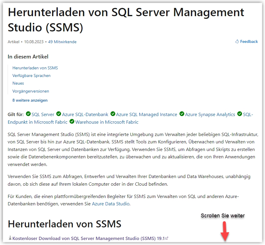 Download Setupdatei bei Microsoft