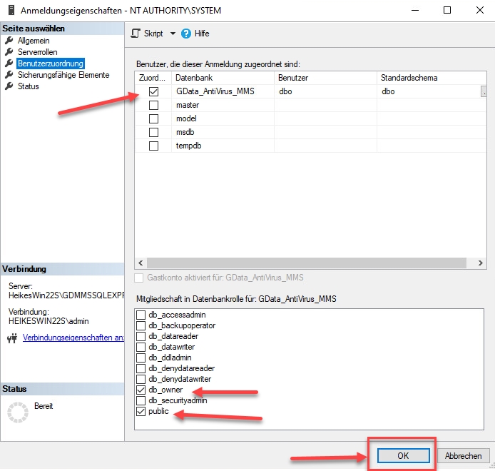 SSMS Starten und Verbinden