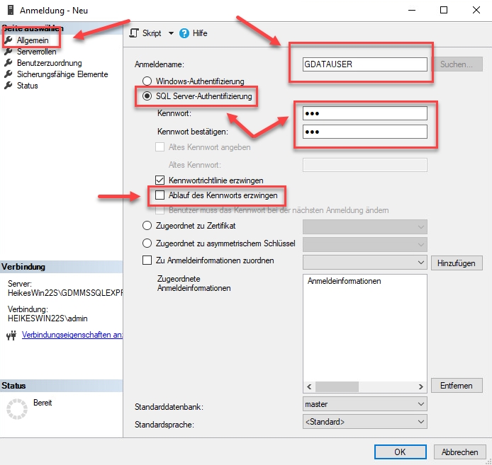 SSMS Starten und Verbinden