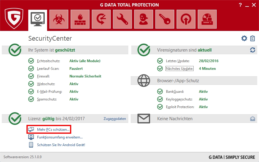 GDATASecurityCenterMehrPCsSchuetzen