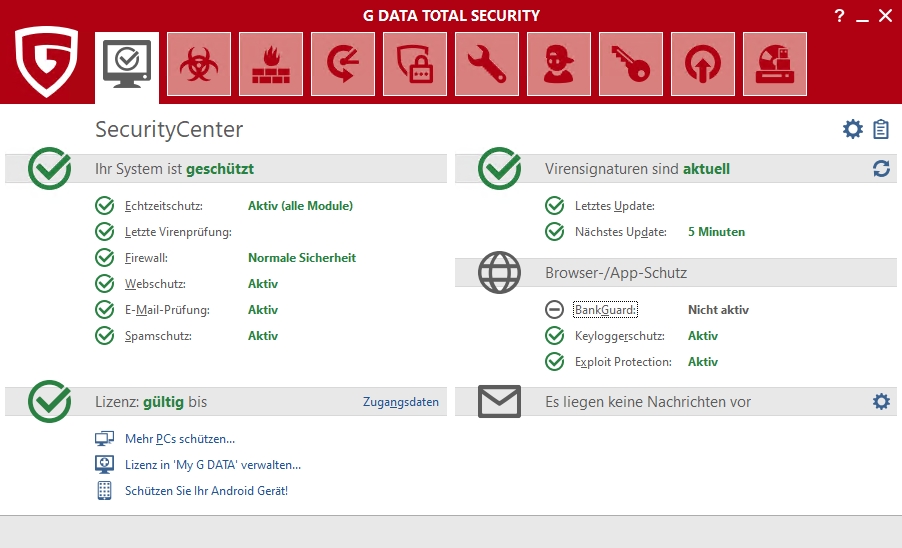 Bankguard eingeschaltet