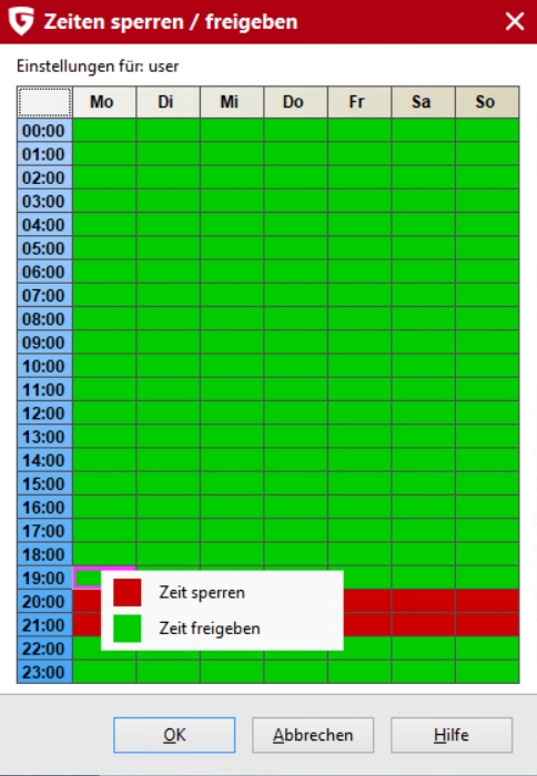 Zeit sperren