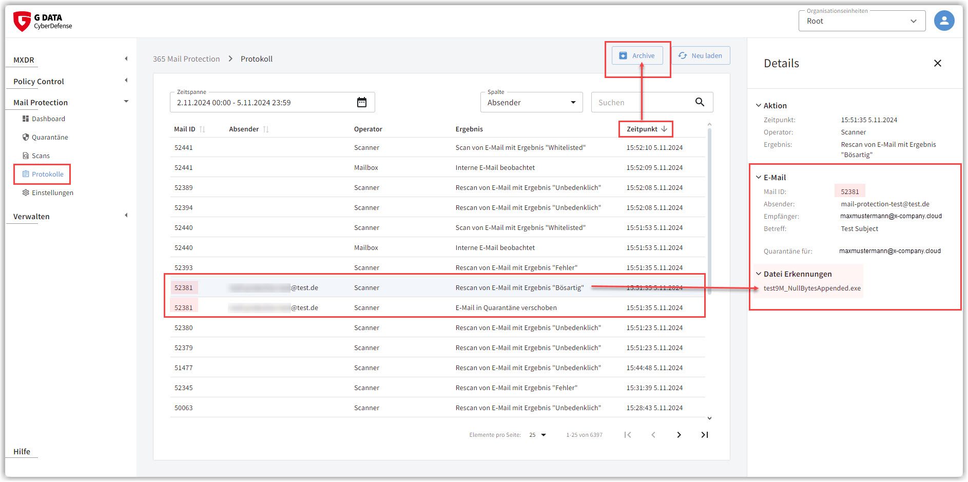 Mailprotection protokolle