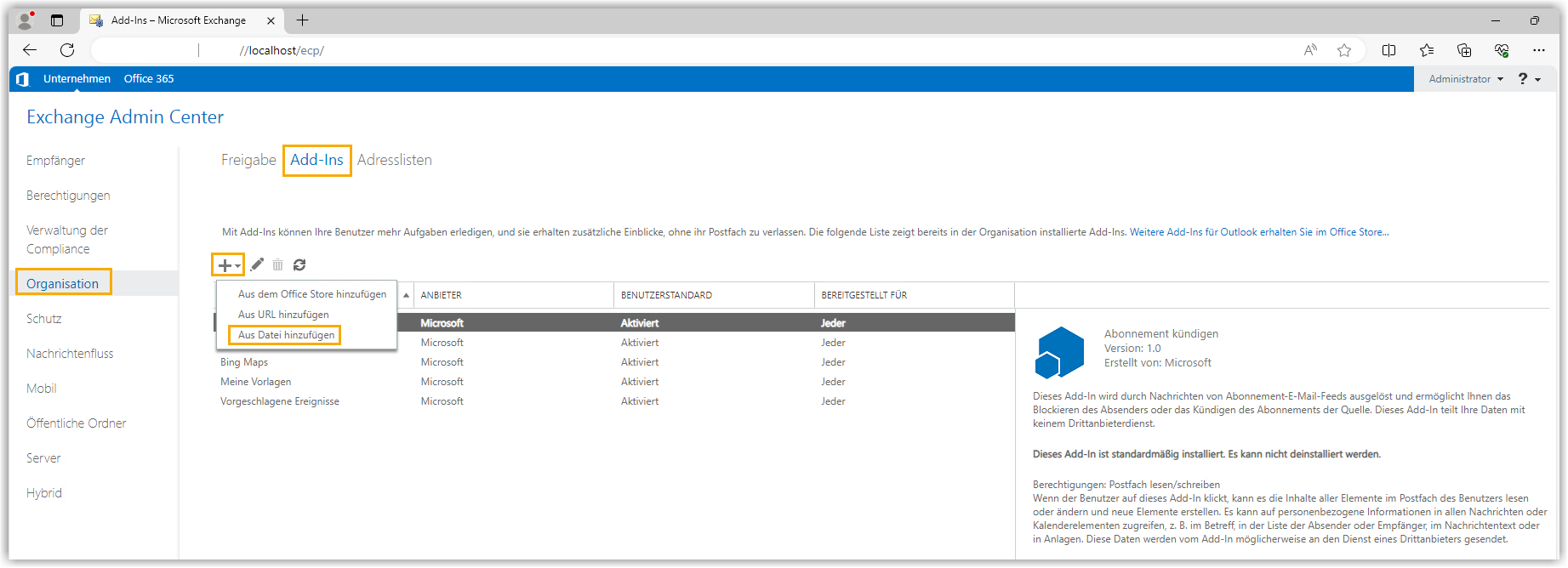 Exchange Admin Center Login