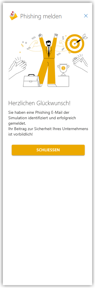 Richtig als Teil der Phishing-Kampagne erkannt