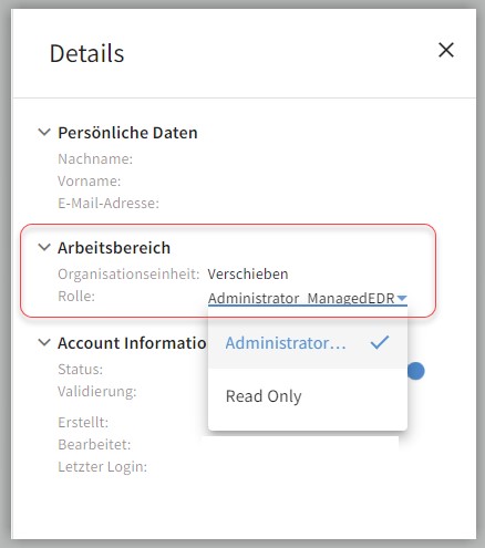 G DATA 365 | Managed XDR Benutzer verwalten