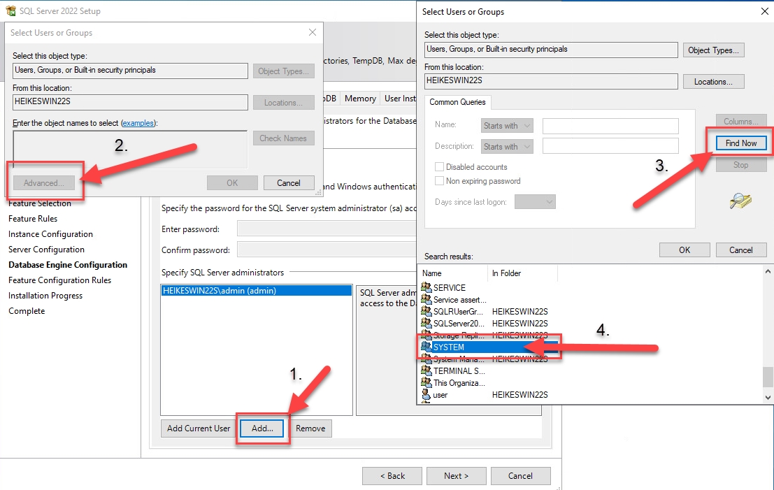 SQL Database Configuration Microsoft SQL Express