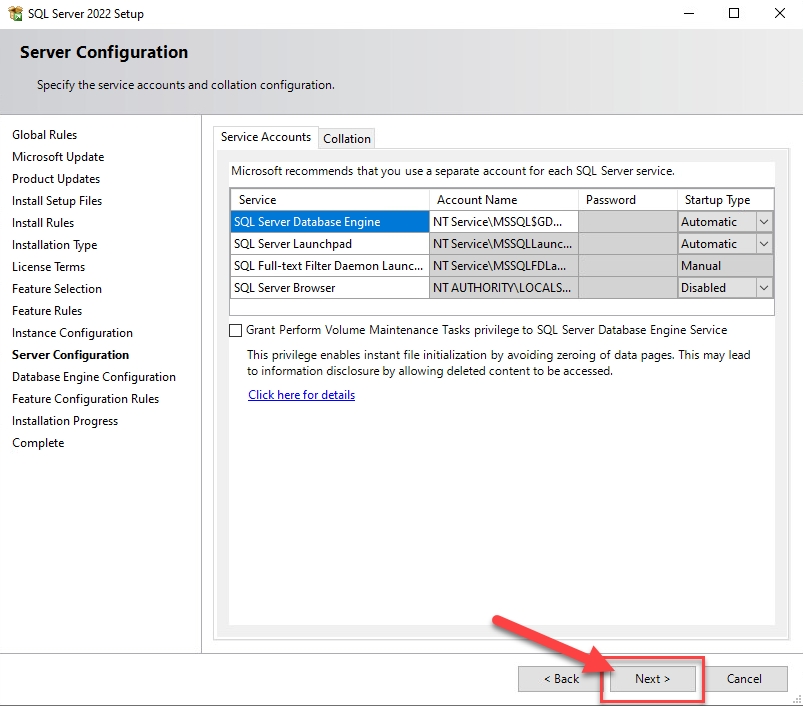 SQL Server Configuration Microsoft SQL Express