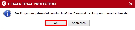 GDATATOTALPROTECTION ProgrammupdateBestaetigung