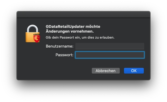 G DATA MAC Admin Kennwort