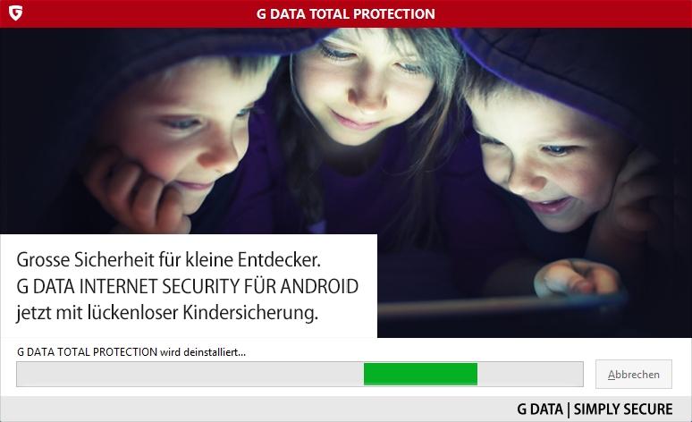 G DATA TOTAL PROTECTION Deinstallation Fortschrittsbalken V25