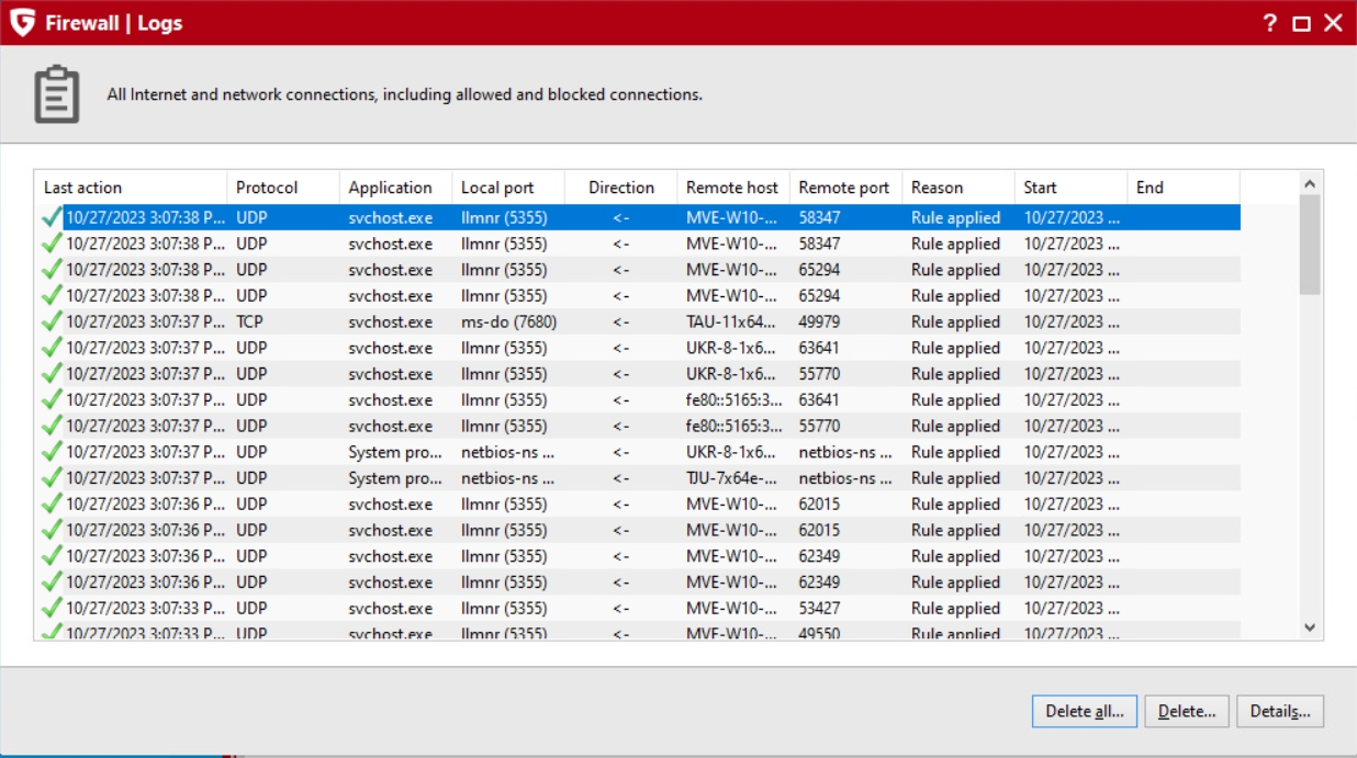 Unblock connections via protocoll