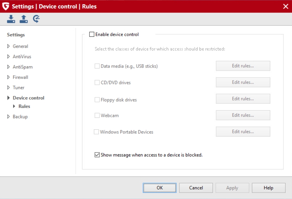 Drive-based device control