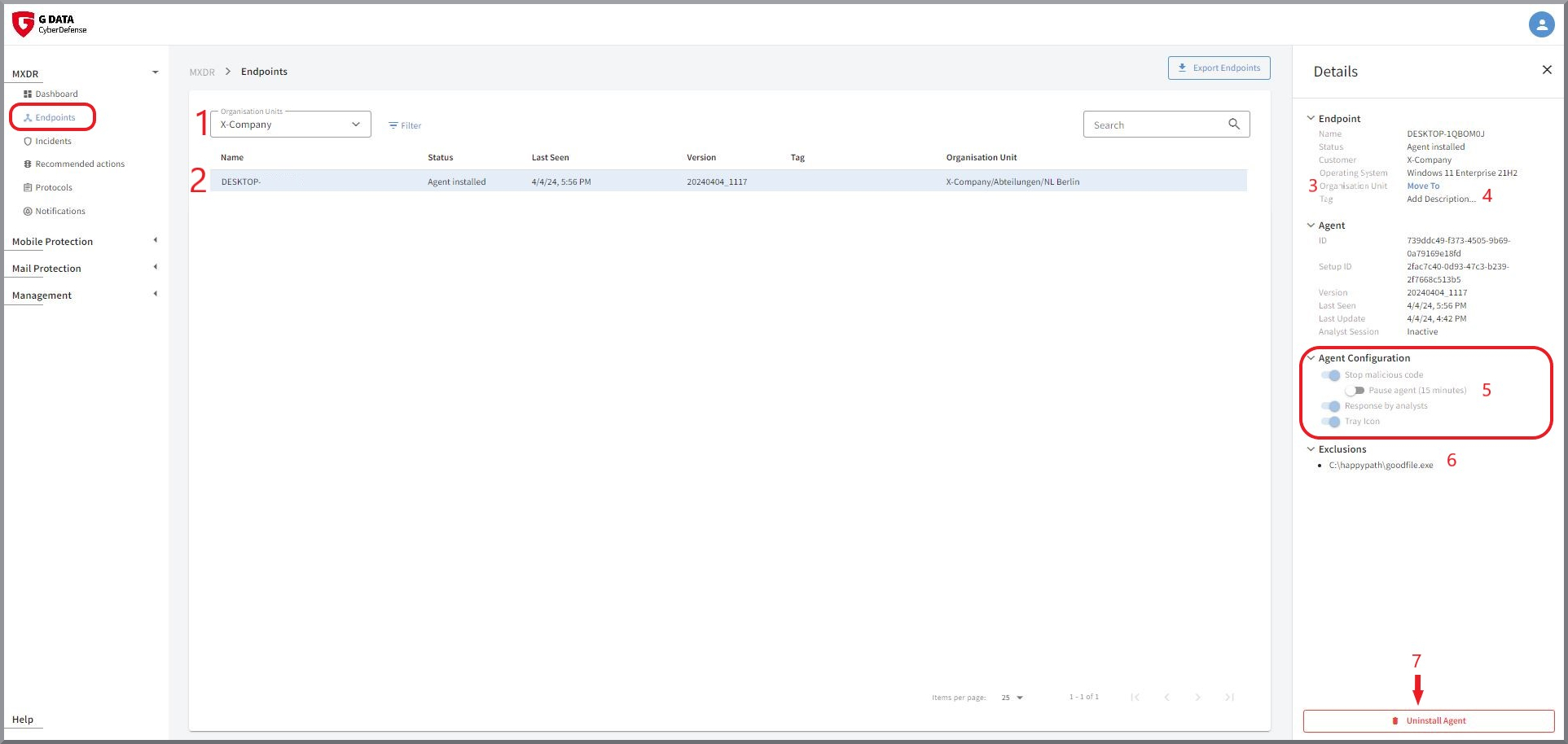 G DATA 365 | MXDR Endpoints